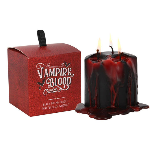 Petite bougie pilier gothique vampire sang Halloween