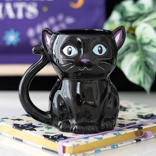 Mug d'Halloween mignon et effrayant avec chat noir gothique