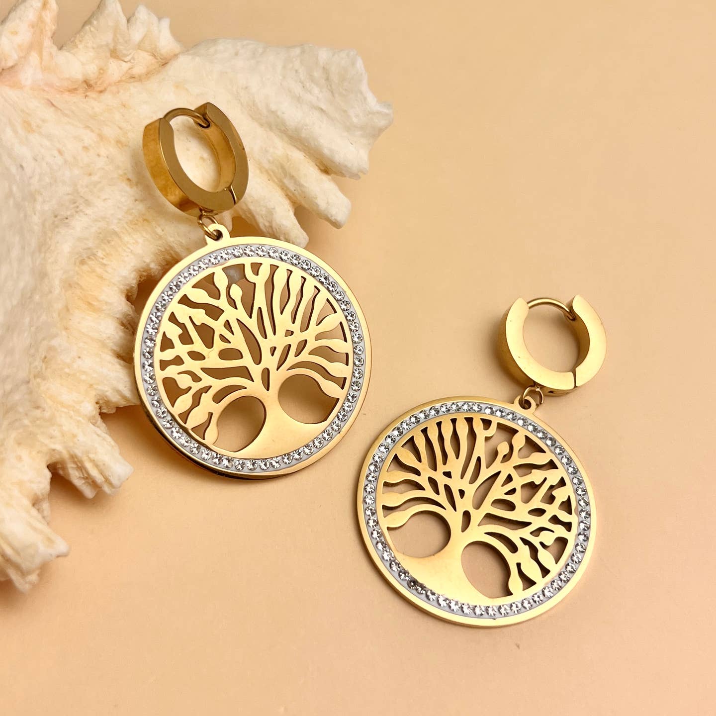 boucles d’oreilles arbre de vie taille L