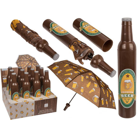 Parapluie forme bouteille de bière 1pièce
