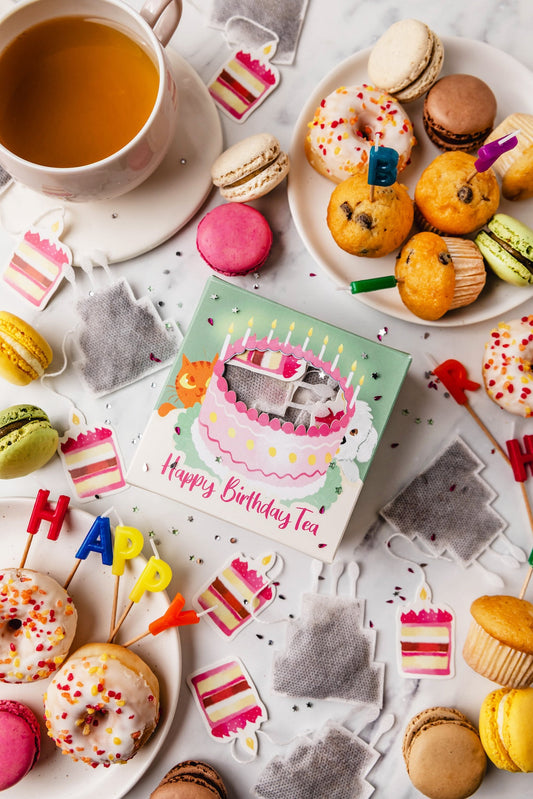 Coffret Cadeau Anniversaire Thé - 10 Sachets en forme de Gâteau
