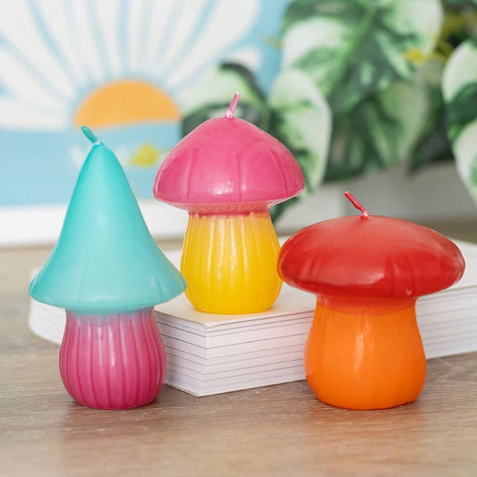 Ensemble de 3 bougies en forme de champignon