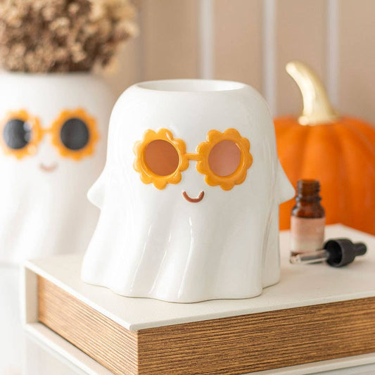 Brûleur d'huile et chauffe-cire fantôme groovy pour Halloween