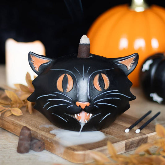 Brûleur d'encens Black Cat Halloween Backflow