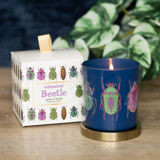 Bougie à imprimé scarabée ambre et vanille