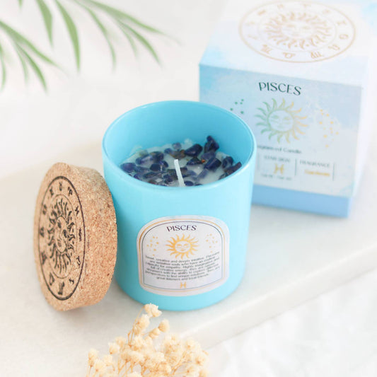 Bougie en cristal Poissons Gardenia Zodiac
