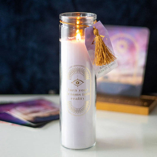 Bougie Tube Mûre avec Cristaux d'Améthyste