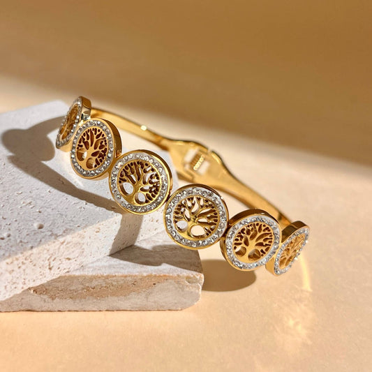 Bracelet en Jonc Arbre de Vie Élégance en acier
