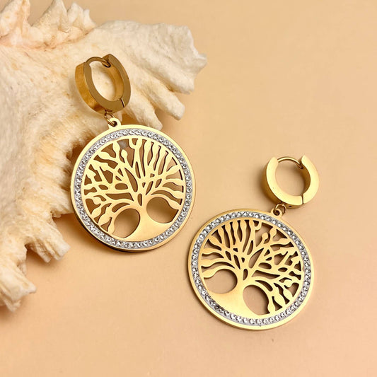 boucles d’oreilles arbre de vie taille L
