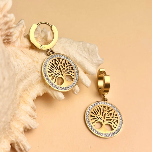 Boucle d'oreille arbre de vie taille M