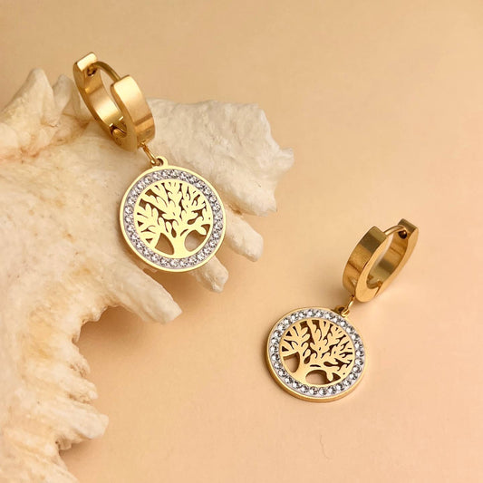Boucles d'oreilles arbre de vie taille S