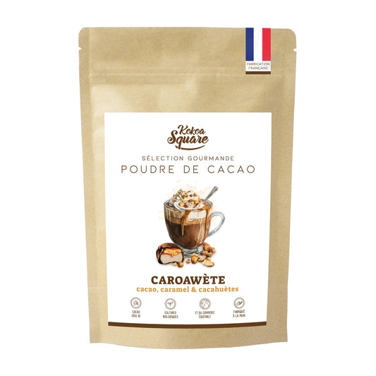 Caraowète - Poudre de cacao, caramel et cacahuète
