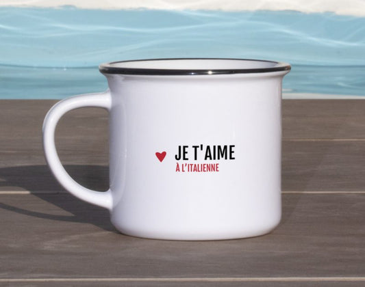 Tasse message " Je t'aime à l'italienne"